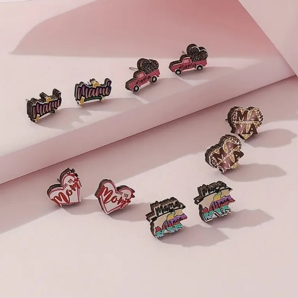 Wooden Mother's Day Earrings - Picture 3 of 4